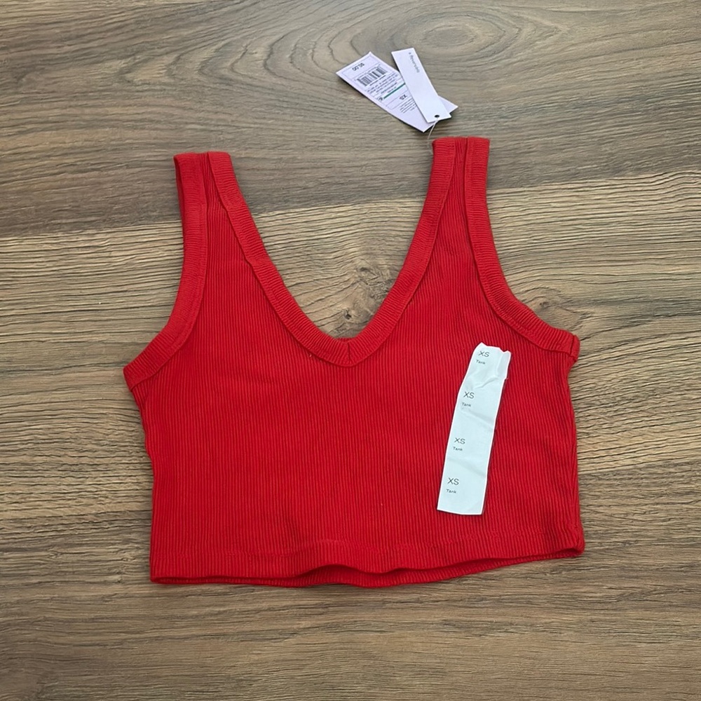 Target Red Sleeveless Fitted Crop Tank Top